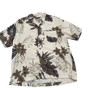 Havana Jacks Cafe Tropical Breeze Wear Rayon Floral Hawaiian Shirt L